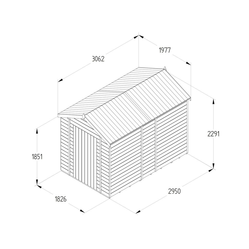 Timberdale 10×6 Apex Shed No Window 5013053195857 2